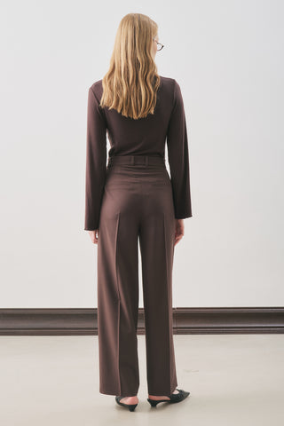 Classic Pleated Trousers Brown