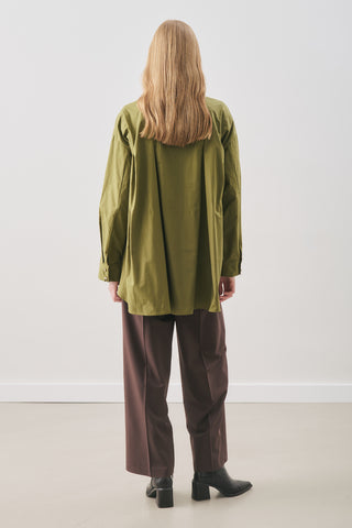 Panelled Design Shirt Olive Green