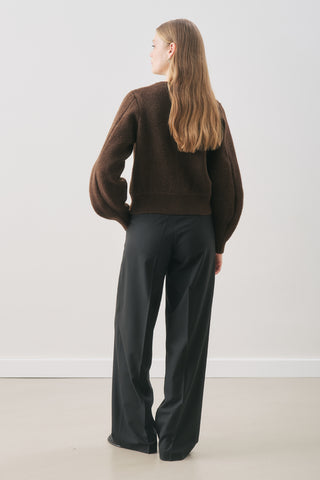 Button-Detail Cardigan Brown