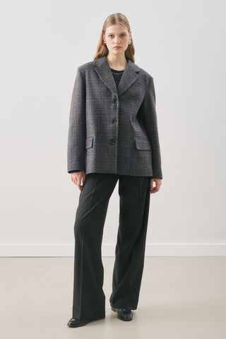 Norris Wool Blazer Grey Check