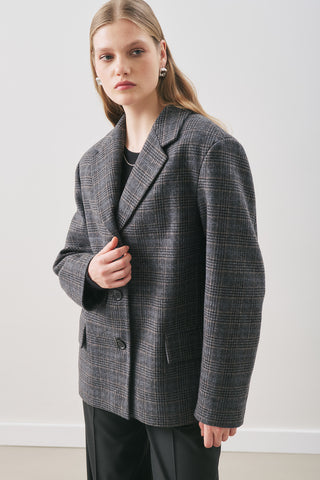 Norris Wool Blazer Grey Check