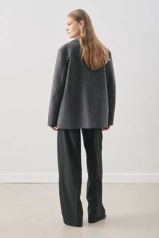 Norris Wool Blazer Grey Check