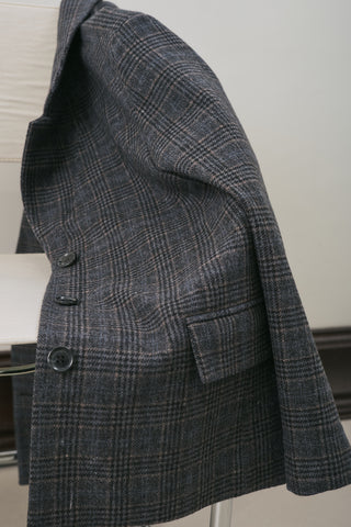 Norris Wool Blazer Grey Check