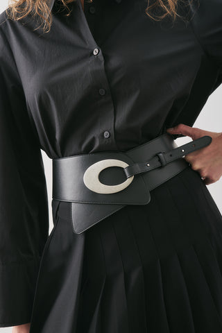 Wide Buckle Belt Black