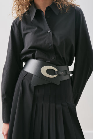 Wide Buckle Belt Black