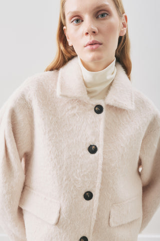 Bouclé Short Coat Ecru