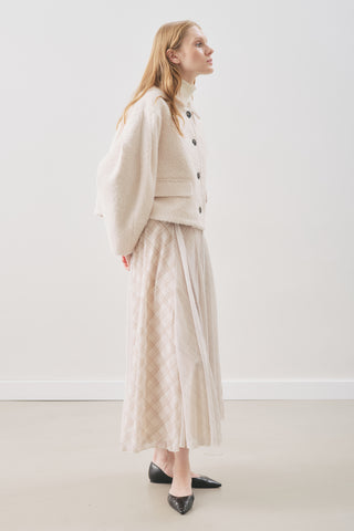 Bouclé Short Coat Ecru