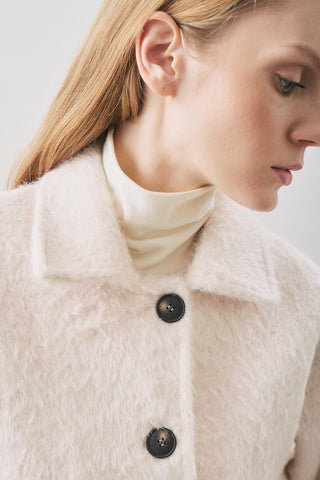 Bouclé Short Coat Ecru