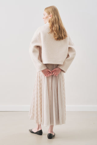 Bouclé Short Coat Ecru