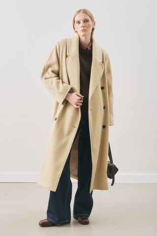 Double-Breasted Wool Coat Sage Green