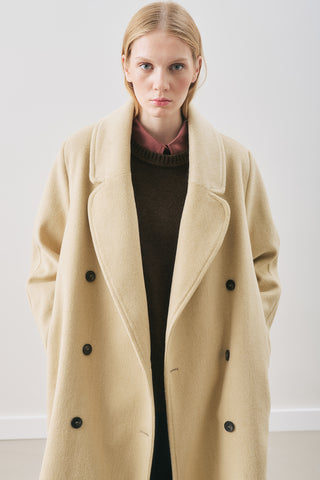 Double-Breasted Wool Coat Sage Green