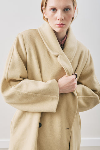 Double-Breasted Wool Coat Sage Green