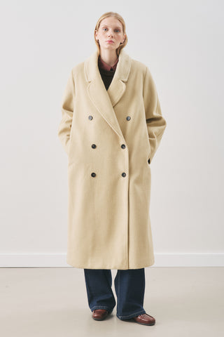 Double-Breasted Wool Coat Sage Green