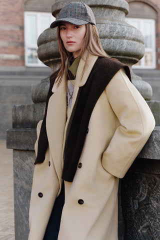 Double-Breasted Wool Coat Sage Green