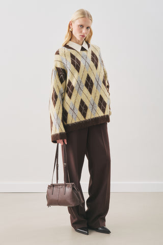 Argyle Knit Sweater Blue