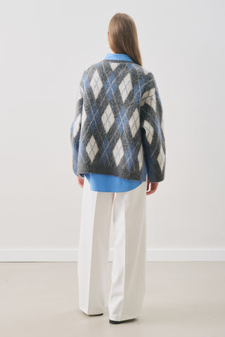 Argyle Knit Sweater Anthracite