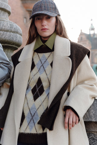 Argyle Knit Sweater Blue