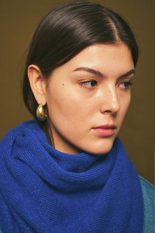 Triangle Knit Scarf Blue