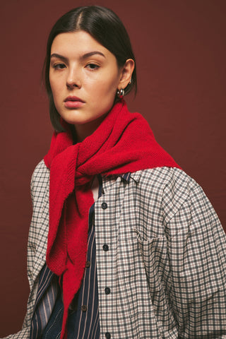 Triangle Knit Scarf Red