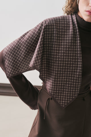 Patterned Mid-Size Satin Scarf Fria