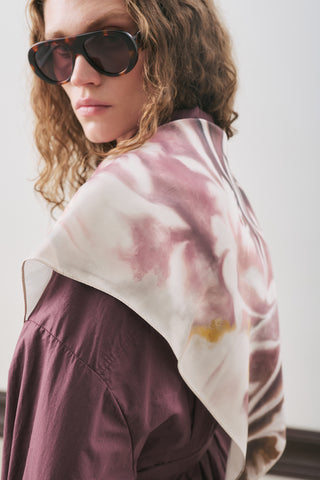 Patterned Mid-Size Satin Scarf Valeria