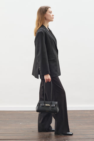 Flap Bag With Buckle Detail Black