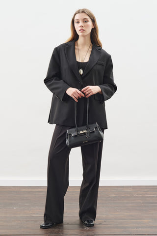 Flap Bag With Buckle Detail Black
