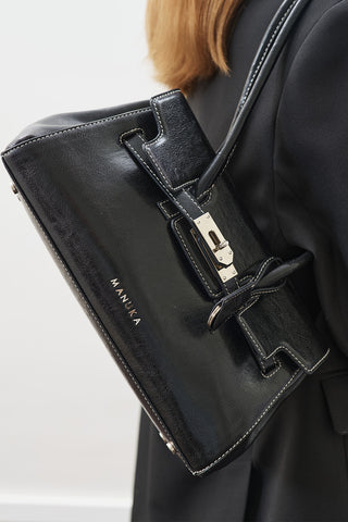 Flap Bag With Buckle Detail Black