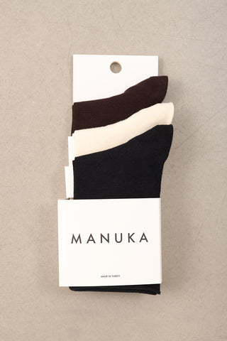 3-Pack Socks Brown-Beige-Black