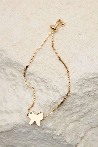 Butterfly Chain Bracelet Gold