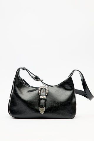 Chunky Buckle Shoulder Bag Black