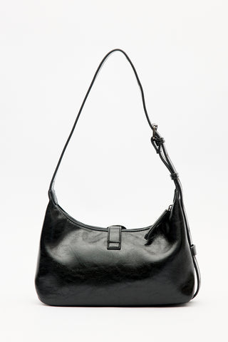 Chunky Buckle Shoulder Bag Black