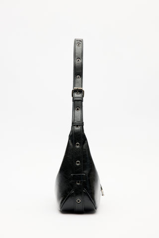 Chunky Buckle Shoulder Bag Black