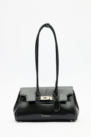 Flap Bag With Buckle Detail Black