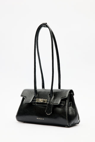 Flap Bag With Buckle Detail Black