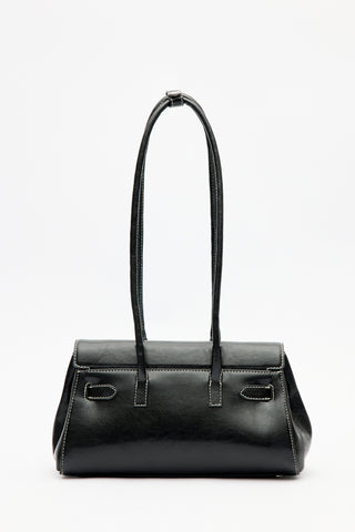 Flap Bag With Buckle Detail Black