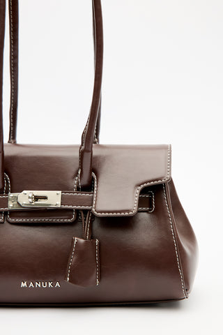 Flap Bag With Buckle Detail Brown