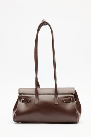 Flap Bag With Buckle Detail Brown