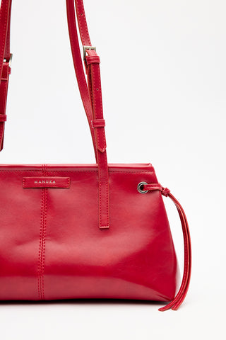 Stripe-Detail Bag Burgundy