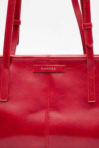 Stripe-Detail Bag Burgundy