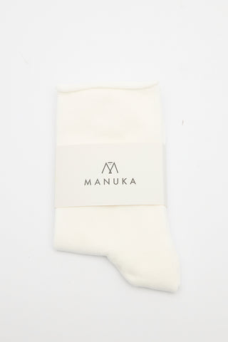 Seamless Ankle Socks Ecru