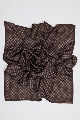 Patterned Mid-Size Satin Scarf Fria
