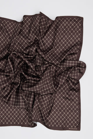 Patterned Mid-Size Satin Scarf Fria