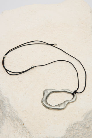 Abstract Pendant Necklace Silver