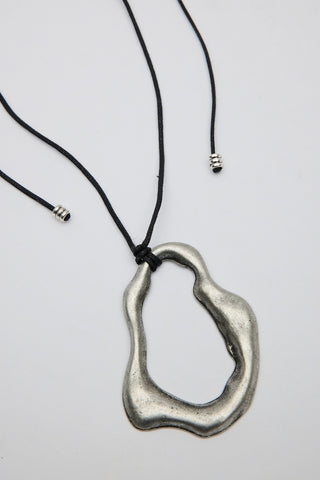 Abstract Pendant Necklace Silver