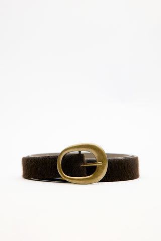 Faux Suede Belt Brown