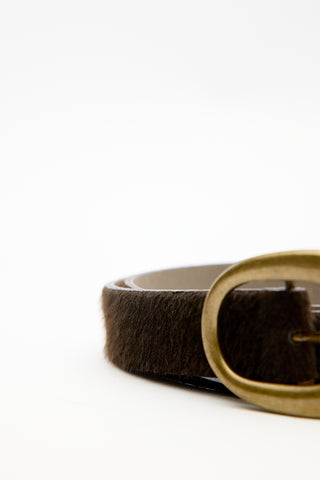 Faux Suede Belt Brown