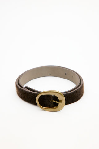 Faux Suede Belt Brown