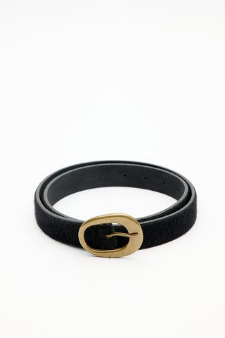 Faux Suede Belt Black