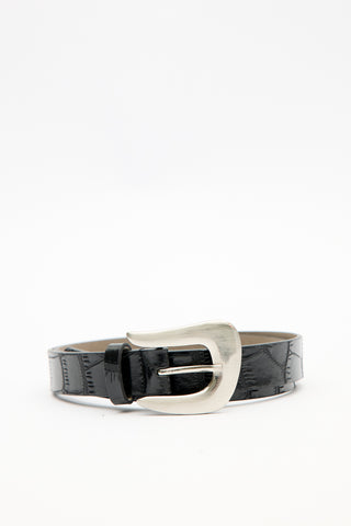 Croc-Effect Belt Black